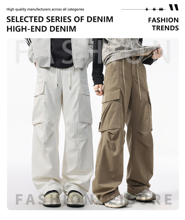 Men’s Relaxed Straight Workwear Pants — Minimal & Trendy#25802