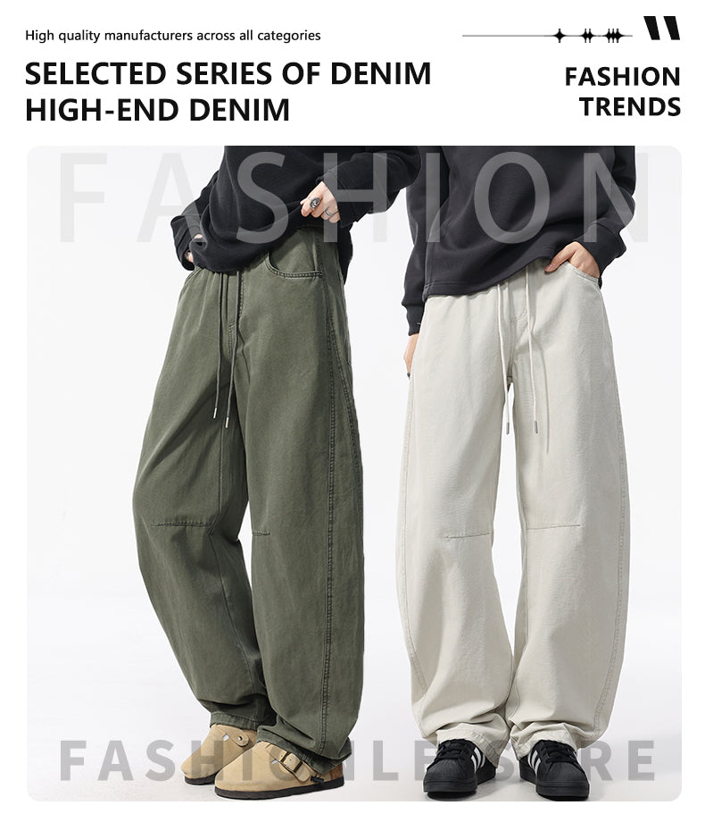 Men’s Cotton Wide Straight Carpenter Pants — Casual#25801