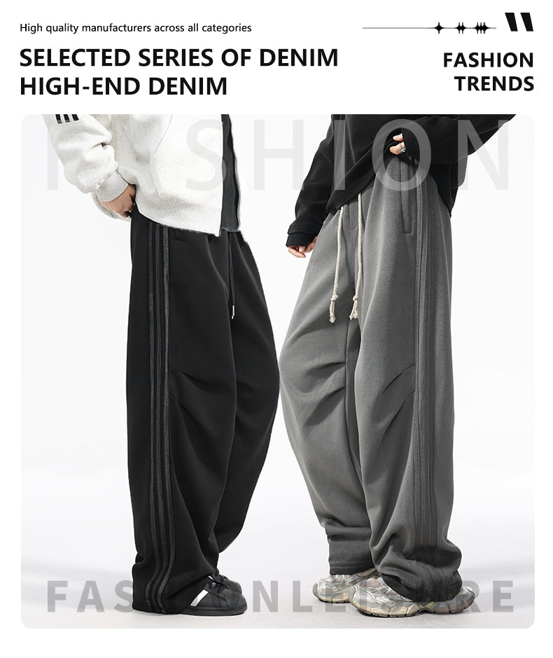 Men’s Heavy Cotton Workwear Pants — Minimal, Loose Straight Leg#25808