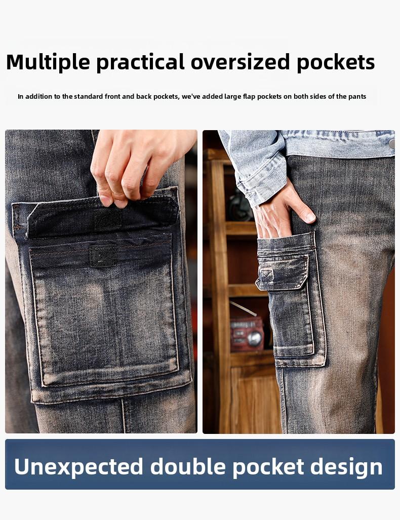 Men's Baggy Jeans Y2K Vintage Wide Leg Denim Pants Hip Hop Skater Jeans Loose Fit Trousers 2000s Streetwear