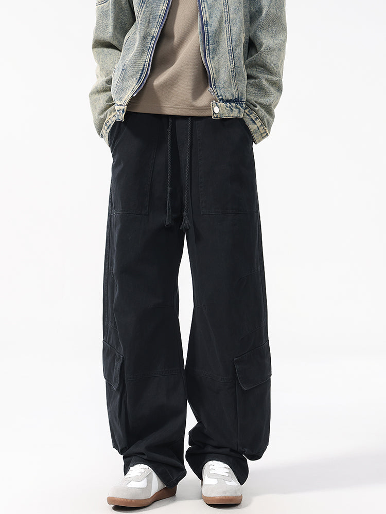 Men’s Casual Loose Straight Carpenter Pants 100%cotton — Street Trend#25803