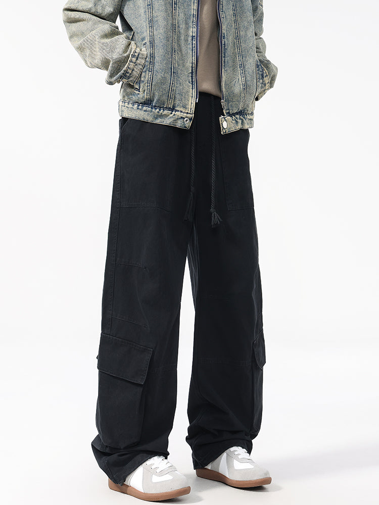 Men’s Casual Loose Straight Carpenter Pants 100%cotton — Street Trend#25803