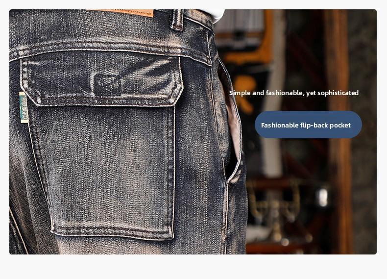 Men's Baggy Jeans Y2K Vintage Wide Leg Denim Pants Hip Hop Skater Jeans Loose Fit Trousers 2000s Streetwear