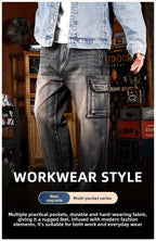 Men's Baggy Jeans Y2K Vintage Wide Leg Denim Pants Hip Hop Skater Jeans Loose Fit Trousers 2000s Streetwear