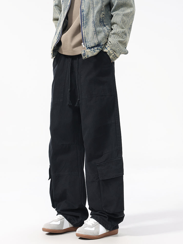 Men’s Casual Loose Straight Carpenter Pants 100%cotton — Street Trend#25803