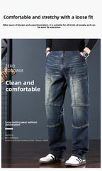 BOCOMAL Mens FR Jeans Relaxed Fit Boot Cut Retro Washed Flame Resistant Denim Work Pants NFPA2112 CAT2