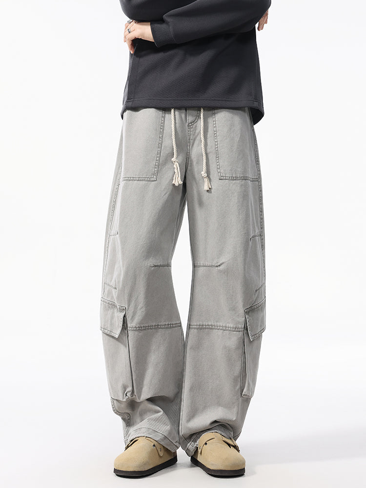 Men’s Casual Loose Straight Carpenter Pants 100%cotton — Street Trend#25803