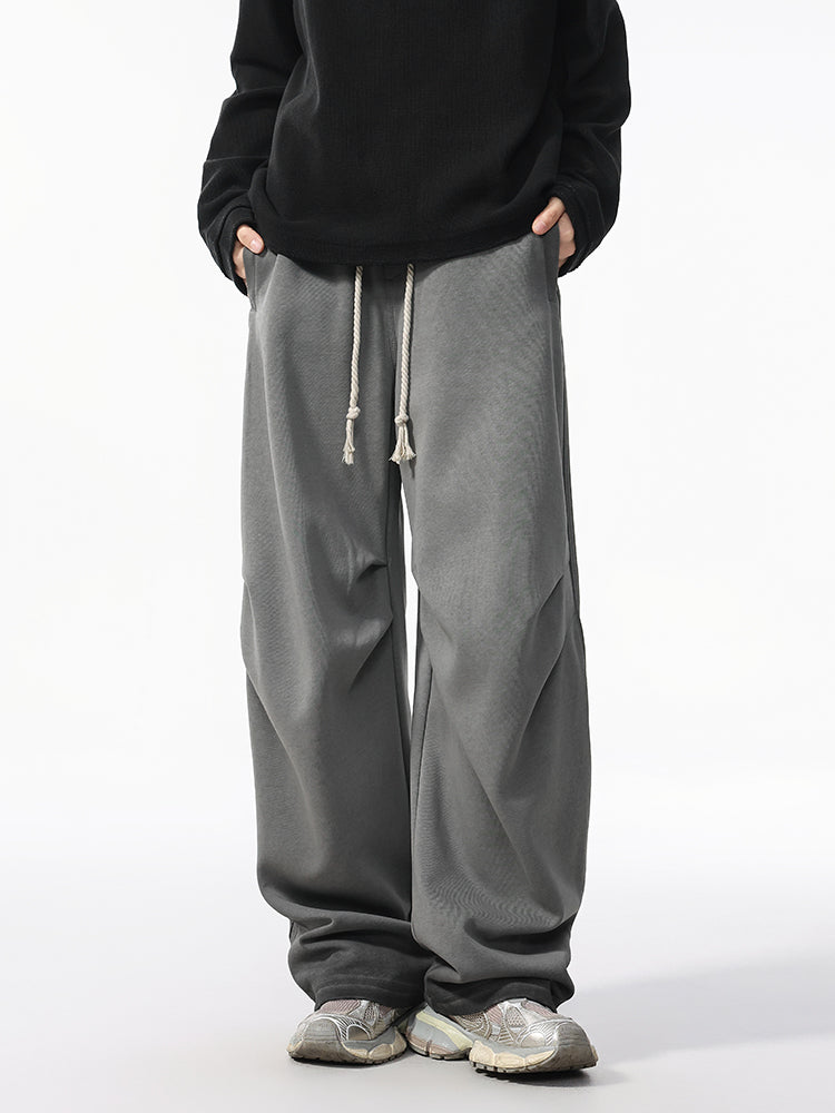 Men’s Heavy Cotton Workwear Pants — Minimal, Loose Straight Leg#25808