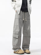 Men’s Casual Loose Straight Carpenter Pants 100%cotton — Street Trend#25803