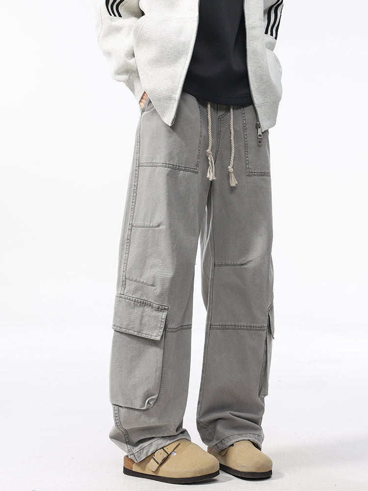 Men’s Casual Loose Straight Carpenter Pants 100%cotton — Street Trend#25803