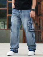 Men’s Loose Fit Hip Hop Cargo Denim Pants OEM/ODM | Multi-Pocket Jeans Manufacturer