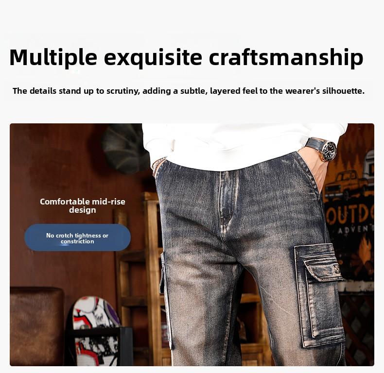 Men's Baggy Jeans Y2K Vintage Wide Leg Denim Pants Hip Hop Skater Jeans Loose Fit Trousers 2000s Streetwear