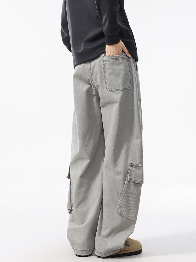 Men’s Casual Loose Straight Carpenter Pants 100%cotton — Street Trend#25803