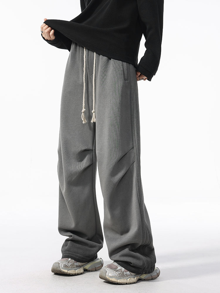 Men’s Heavy Cotton Workwear Pants — Minimal, Loose Straight Leg#25808