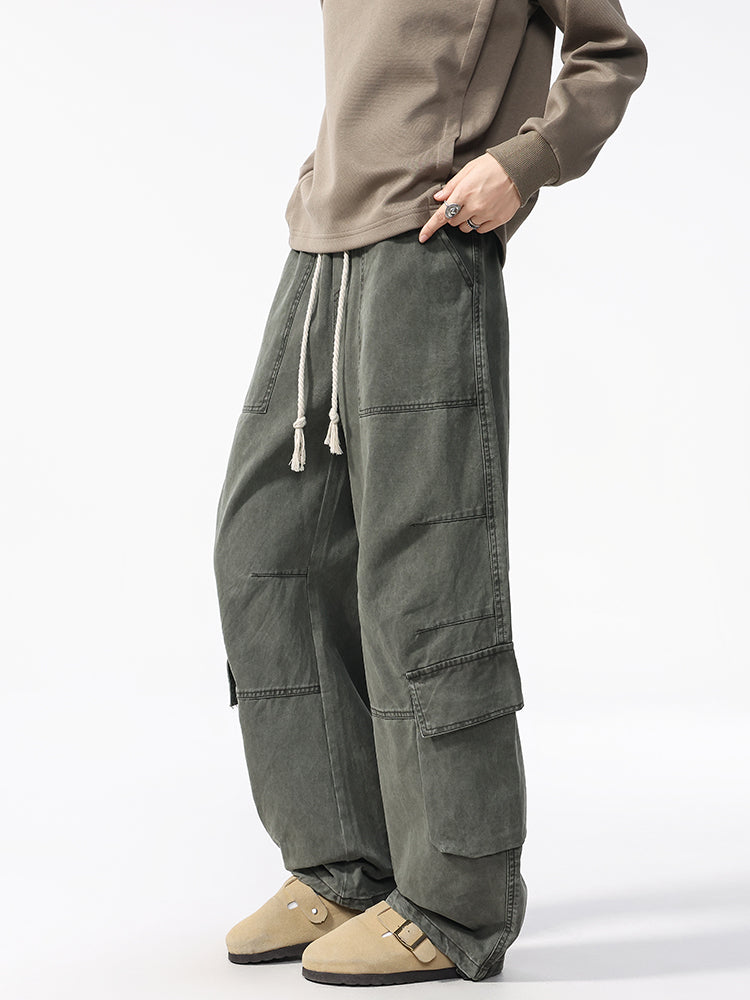Men’s Casual Loose Straight Carpenter Pants 100%cotton — Street Trend#25803