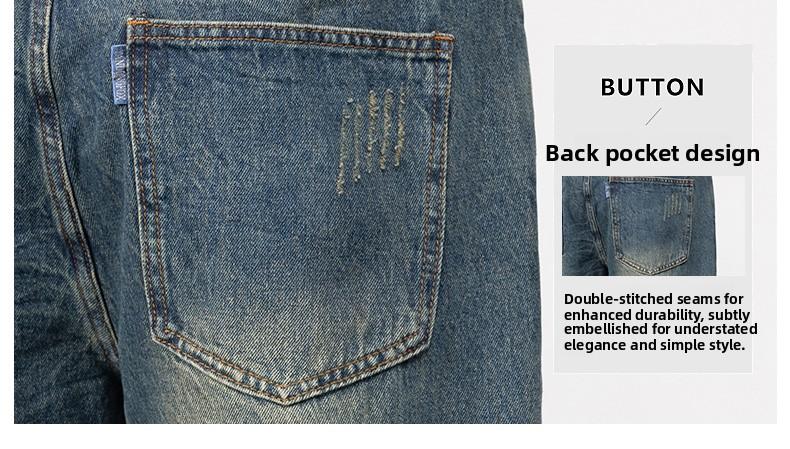 Men's Baggy Jeans Y2K Vintage Wide Leg Denim Pants Hip Hop Skater Jeans Loose Fit Trousers 2000s Streetwear