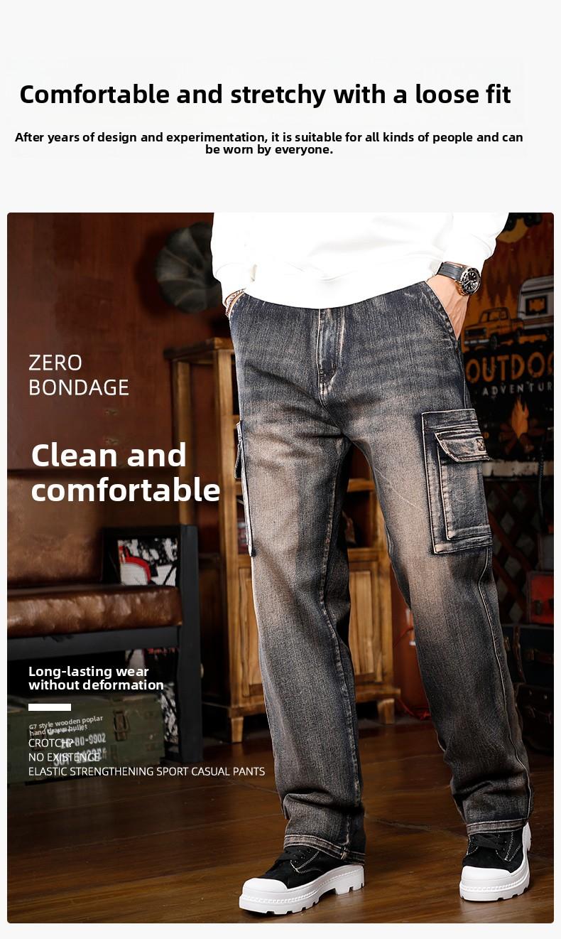 Men's Baggy Jeans Y2K Vintage Wide Leg Denim Pants Hip Hop Skater Jeans Loose Fit Trousers 2000s Streetwear