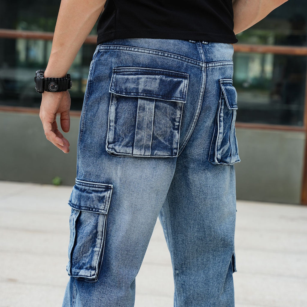 Men’s Loose Fit Hip Hop Cargo Denim Pants OEM/ODM | Multi-Pocket Jeans Manufacturer