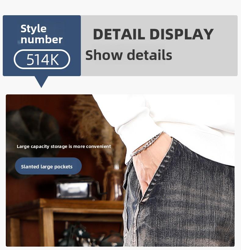 Men's Baggy Jeans Y2K Vintage Wide Leg Denim Pants Hip Hop Skater Jeans Loose Fit Trousers 2000s Streetwear