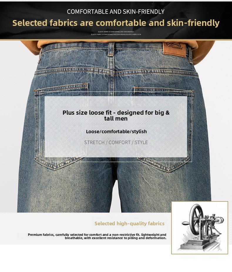 Men's Baggy Jeans Y2K Vintage Wide Leg Denim Pants Hip Hop Skater Jeans Loose Fit Trousers 2000s Streetwear