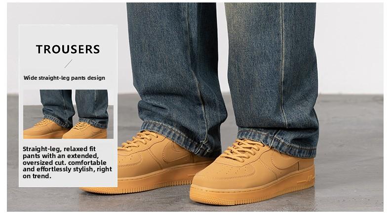 Men's Baggy Jeans Y2K Vintage Wide Leg Denim Pants Hip Hop Skater Jeans Loose Fit Trousers 2000s Streetwear