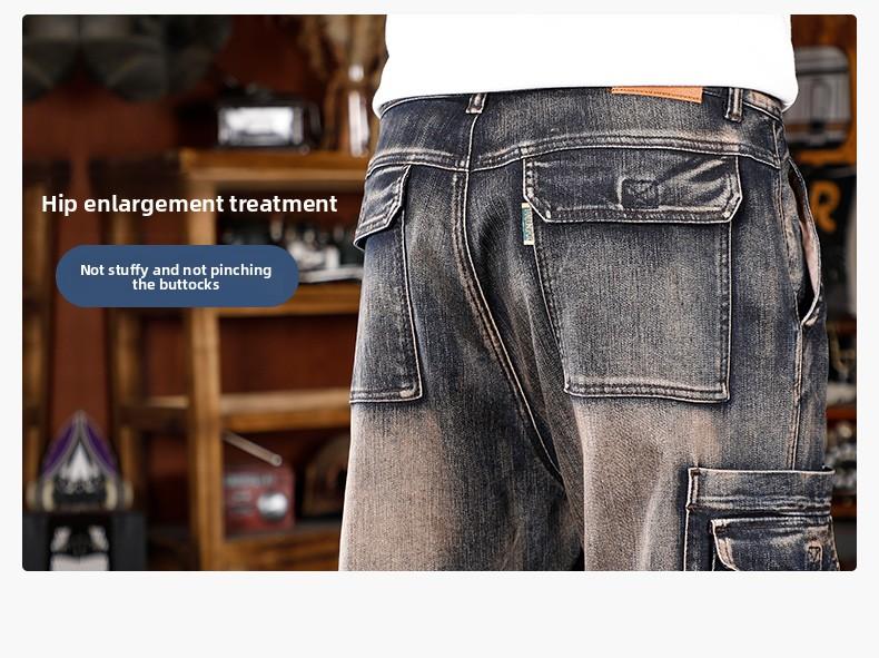 Men's Baggy Jeans Y2K Vintage Wide Leg Denim Pants Hip Hop Skater Jeans Loose Fit Trousers 2000s Streetwear