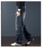 BOCOMAL Mens FR Jeans Relaxed Fit Boot Cut Retro Washed Flame Resistant Denim Work Pants NFPA2112 CAT2