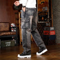 Men's Baggy Jeans Y2K Vintage Wide Leg Denim Pants Hip Hop Skater Jeans Loose Fit Trousers 2000s Streetwear