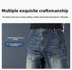 BOCOMAL Mens FR Jeans Relaxed Fit Boot Cut Retro Washed Flame Resistant Denim Work Pants NFPA2112 CAT2